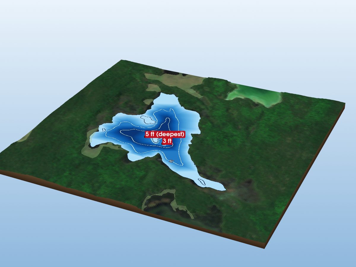 Depth map of Upper Andrew Lake