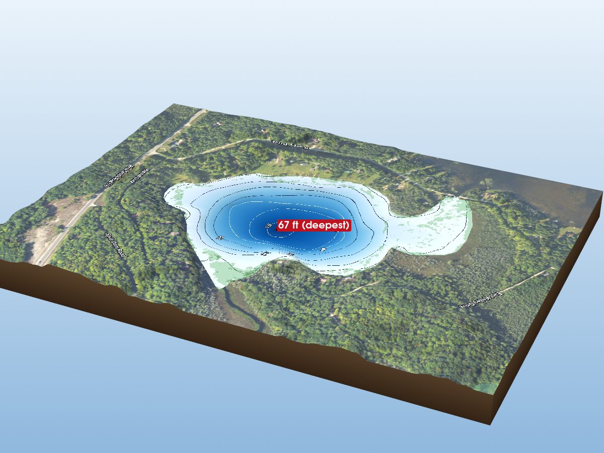 Depth map of Upper Barnhart Lake