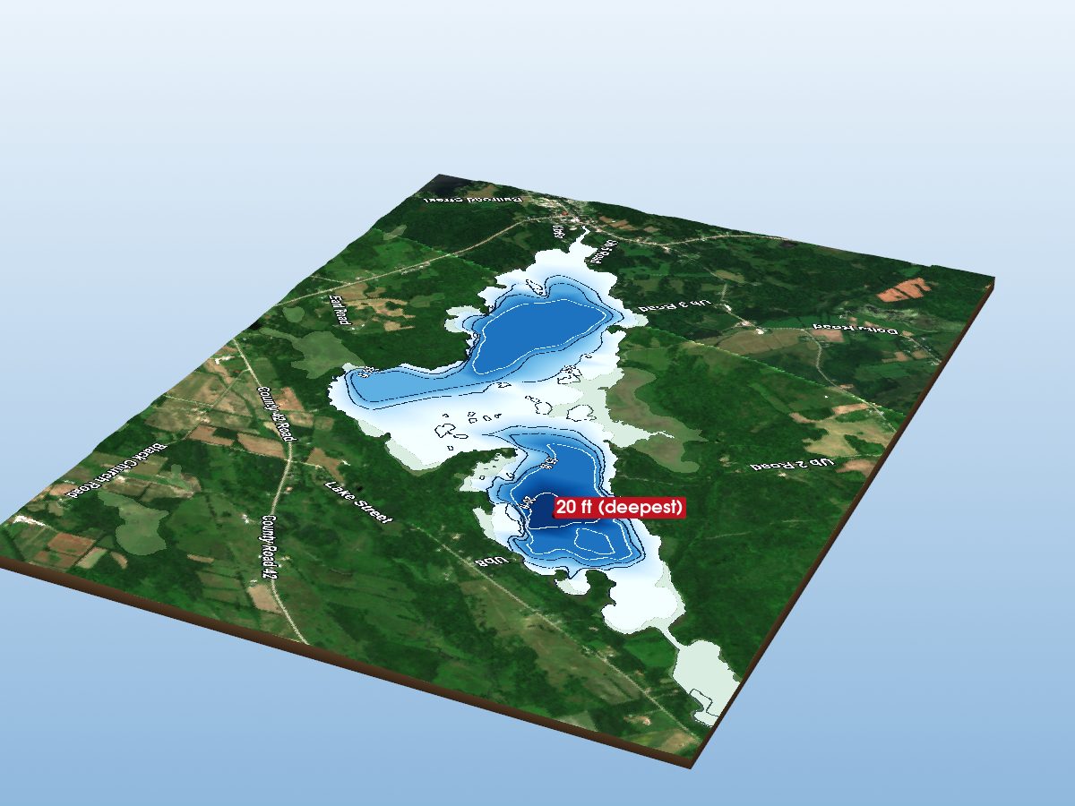 Depth map of Upper Beverley Lake