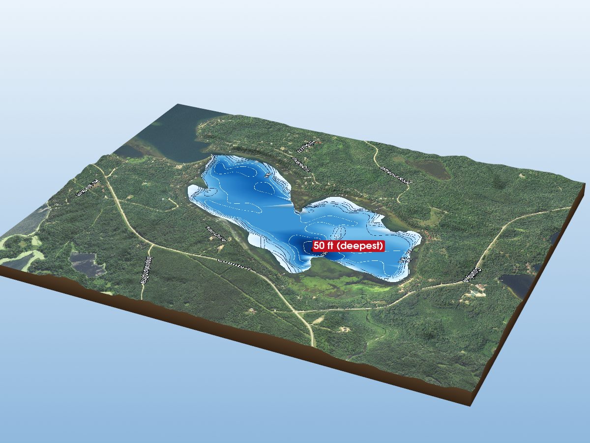 Depth map of Upper Bottle Lake