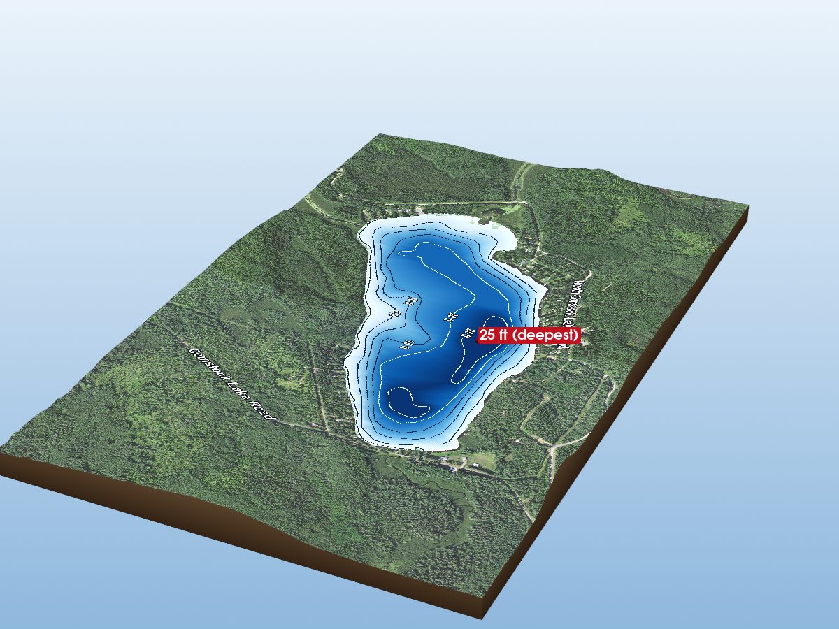 Depth map of Upper Comstock Lake
