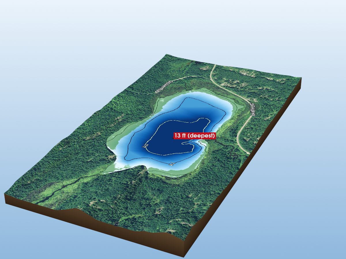 Depth map of Upper Cranberry Lake