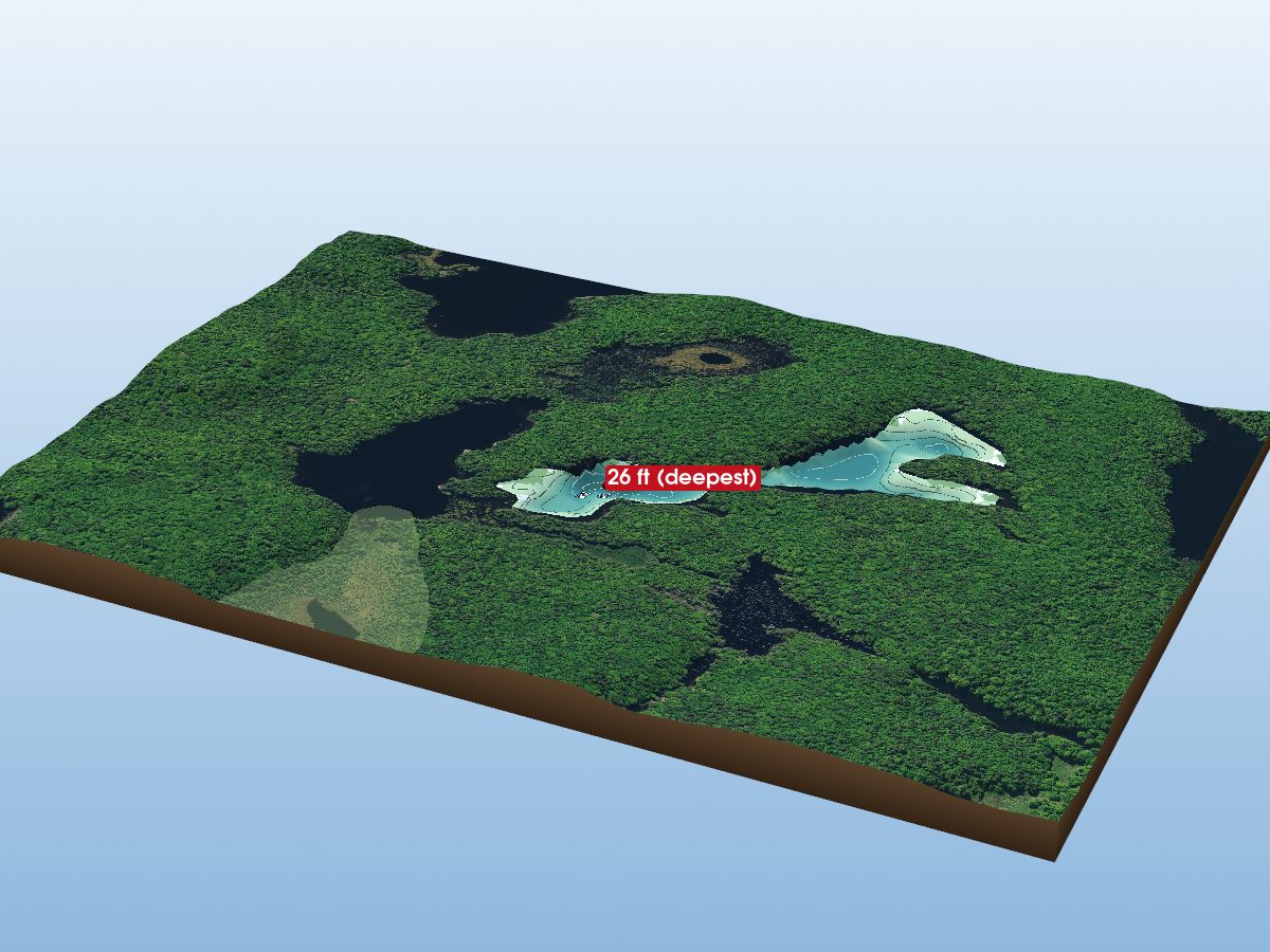 Depth map of Upper Crane Lake