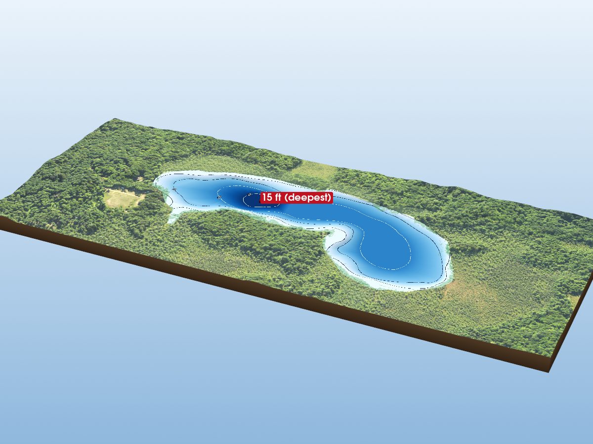 Depth map of Upper Eighteenmile Lake