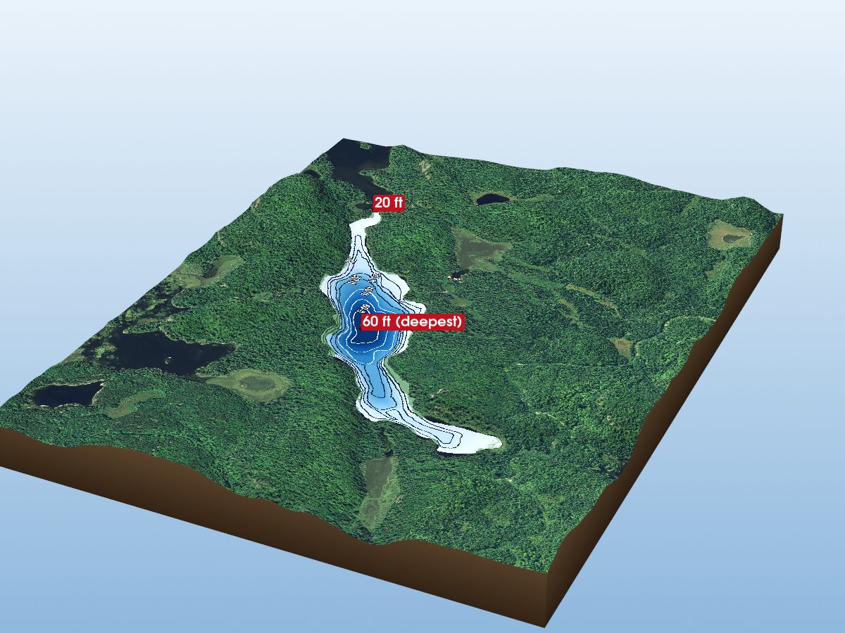 Depth map of Upper Grindstone Lake