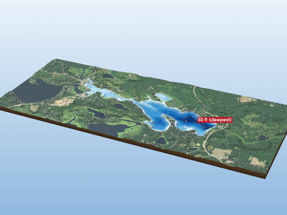 Depth map of Upper Gull Lake