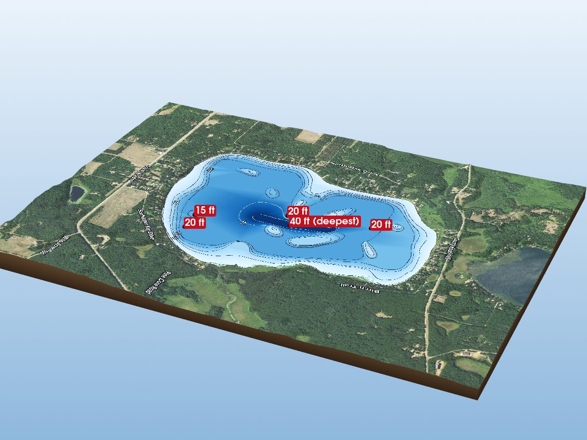Depth map of Upper Hay Lake