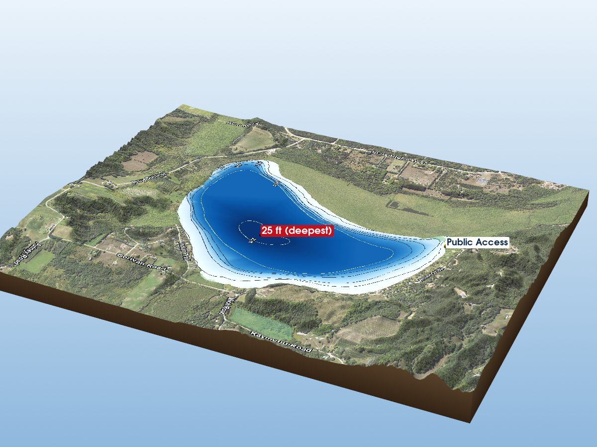 Depth map of Upper Herring Lake