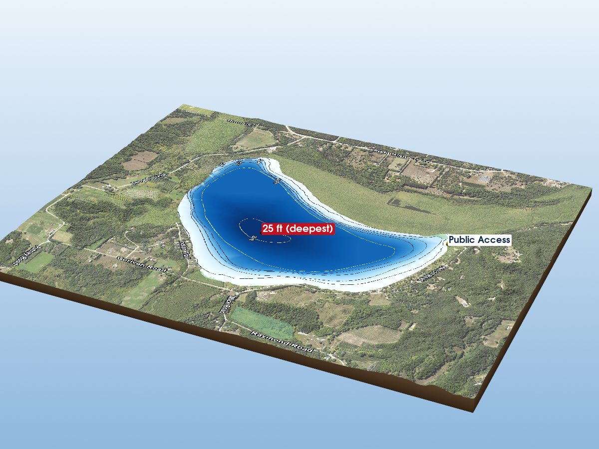 Depth map of Upper Herring Lake