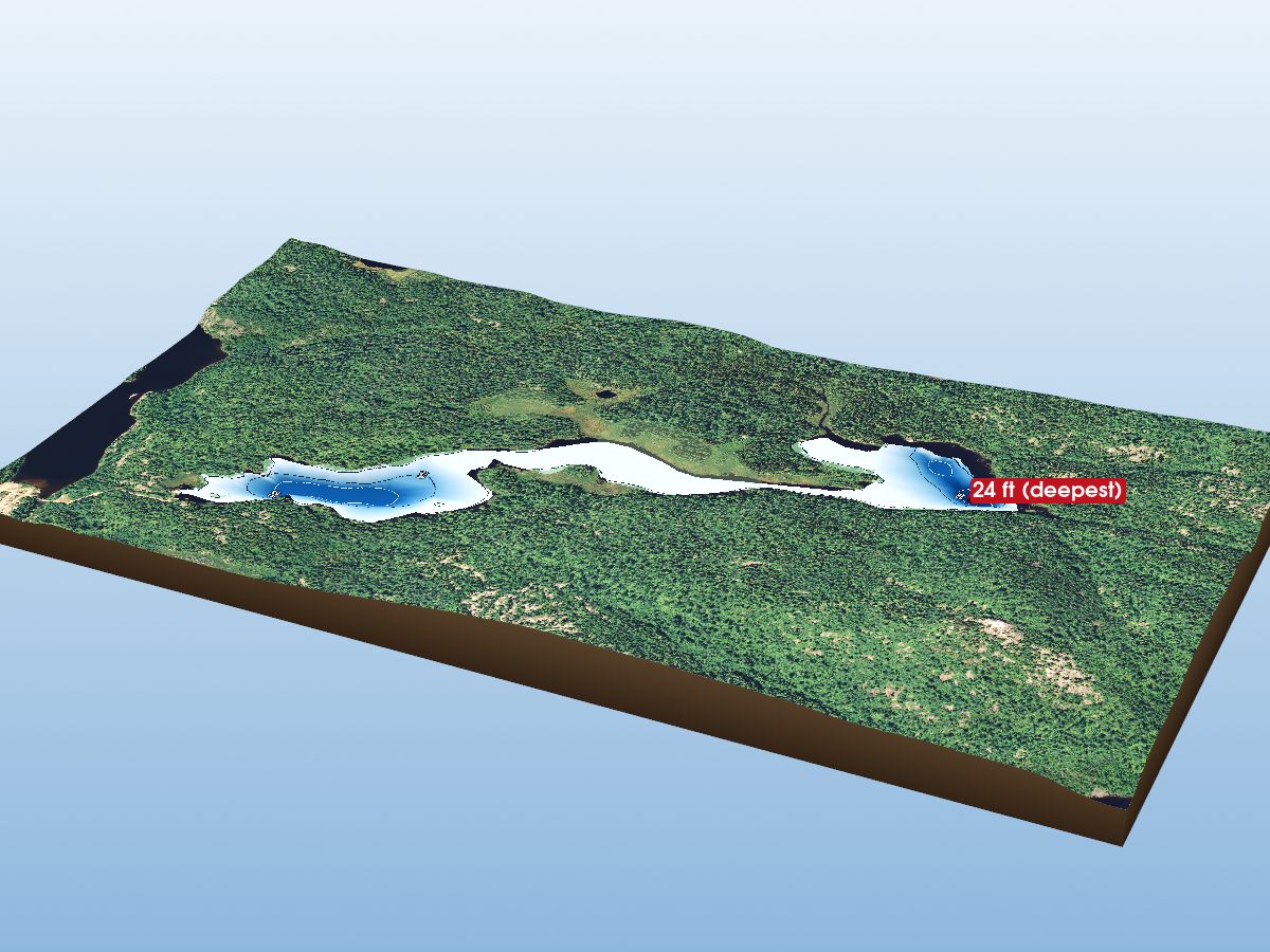 Depth map of Upper Hunters Lake