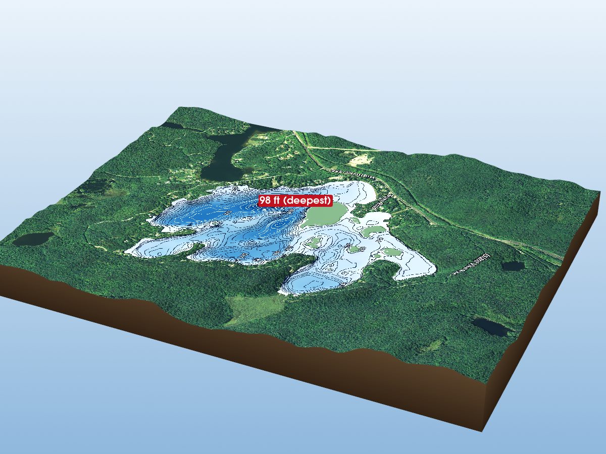 Depth map of Upper Island Lake
