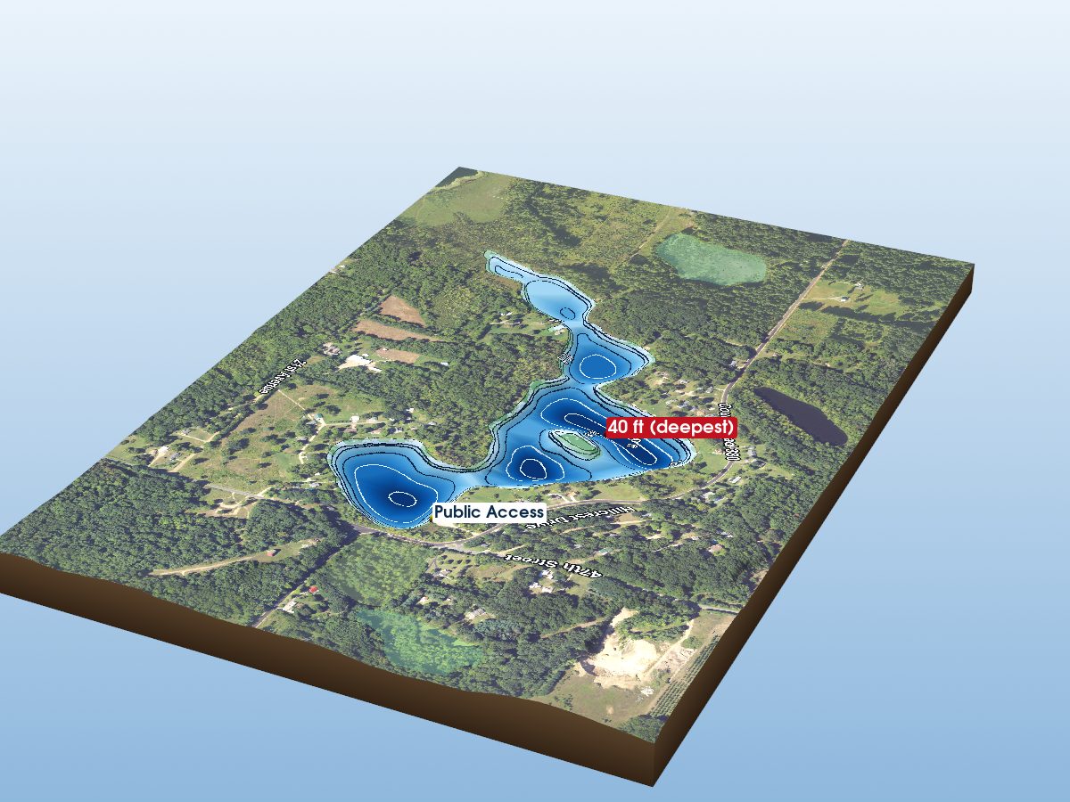 Depth map of Upper Jeptha Lake