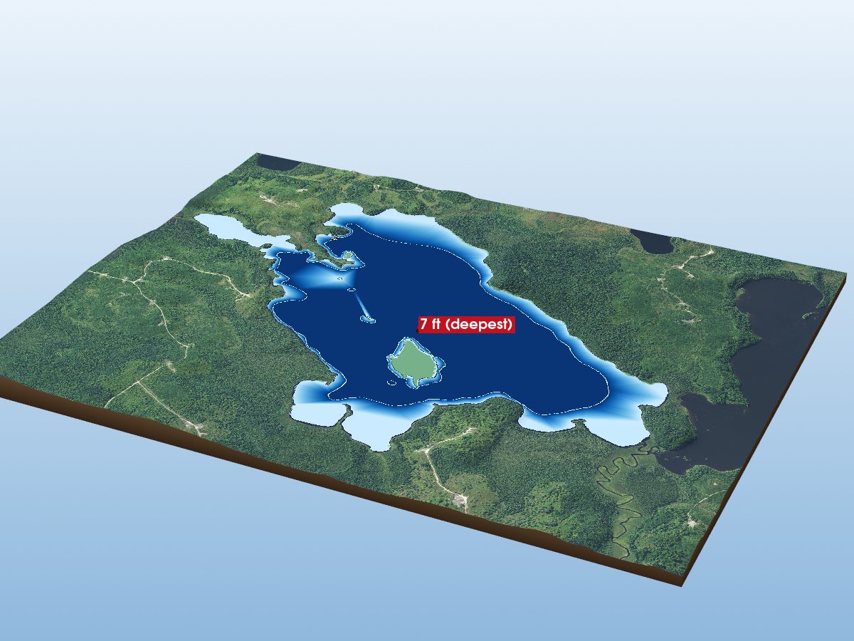 Depth map of Upper Kaogomok Lake