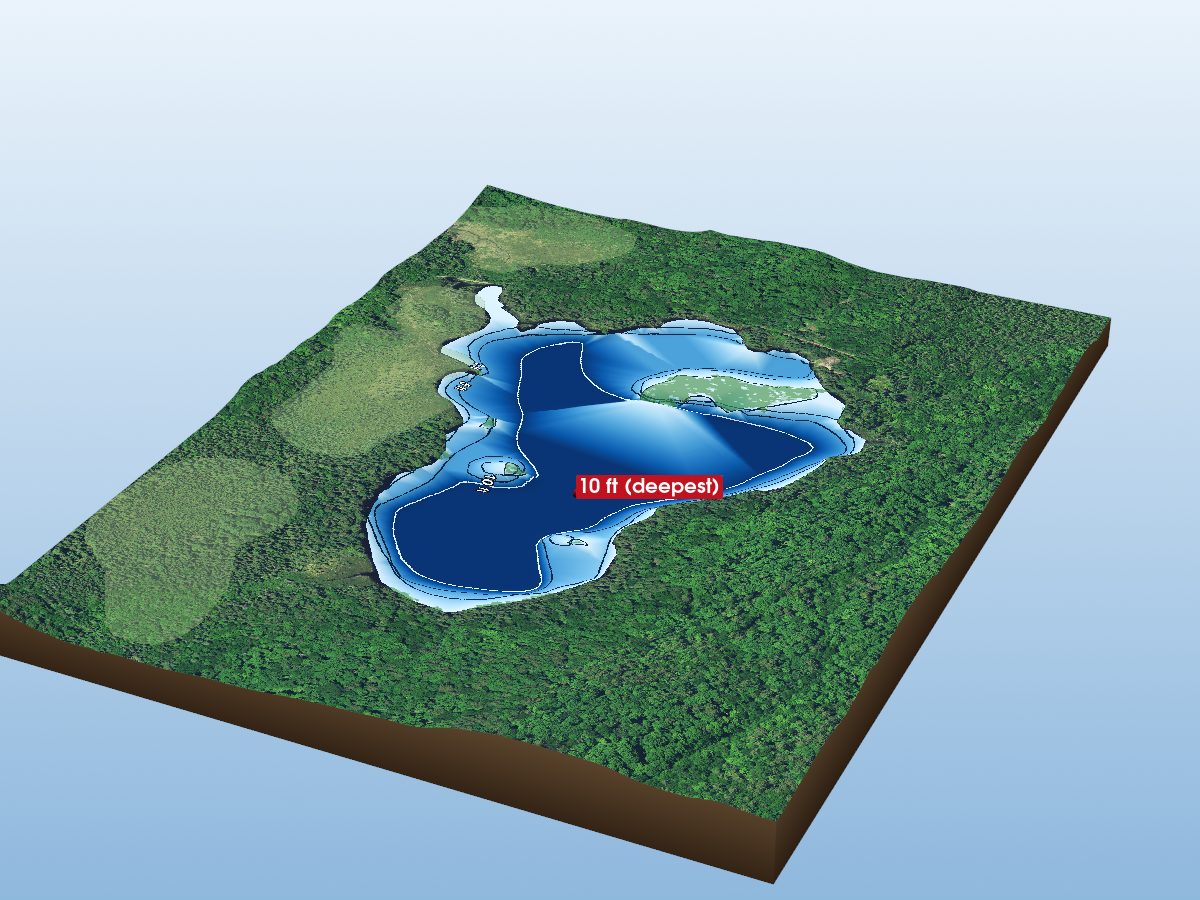 Depth map of Upper Kawa Lake