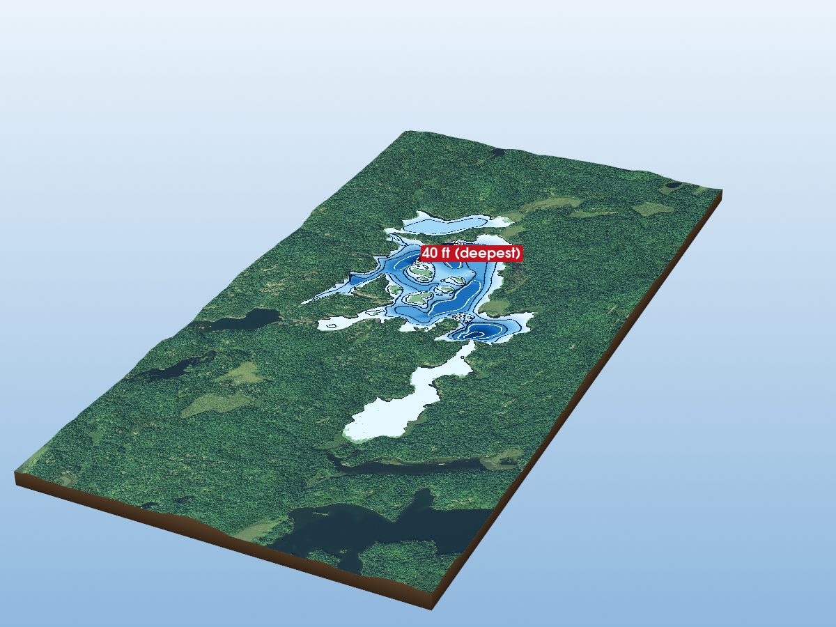 Depth map of Upper Mace Lake