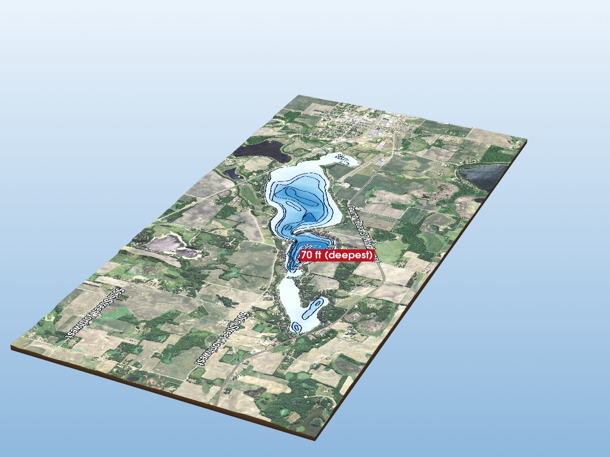 Depth map of Upper Maple Lake