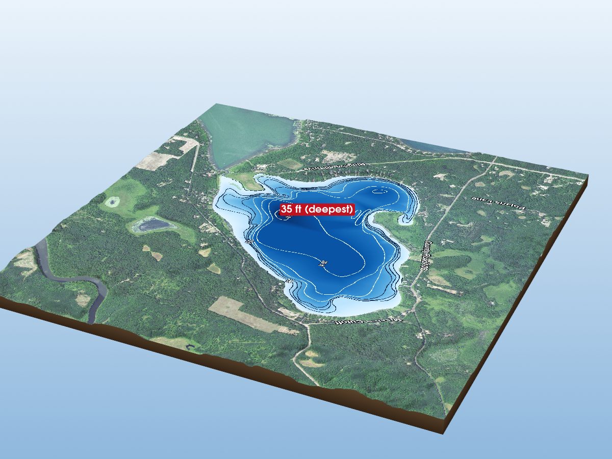 Depth map of Upper Mission Lake
