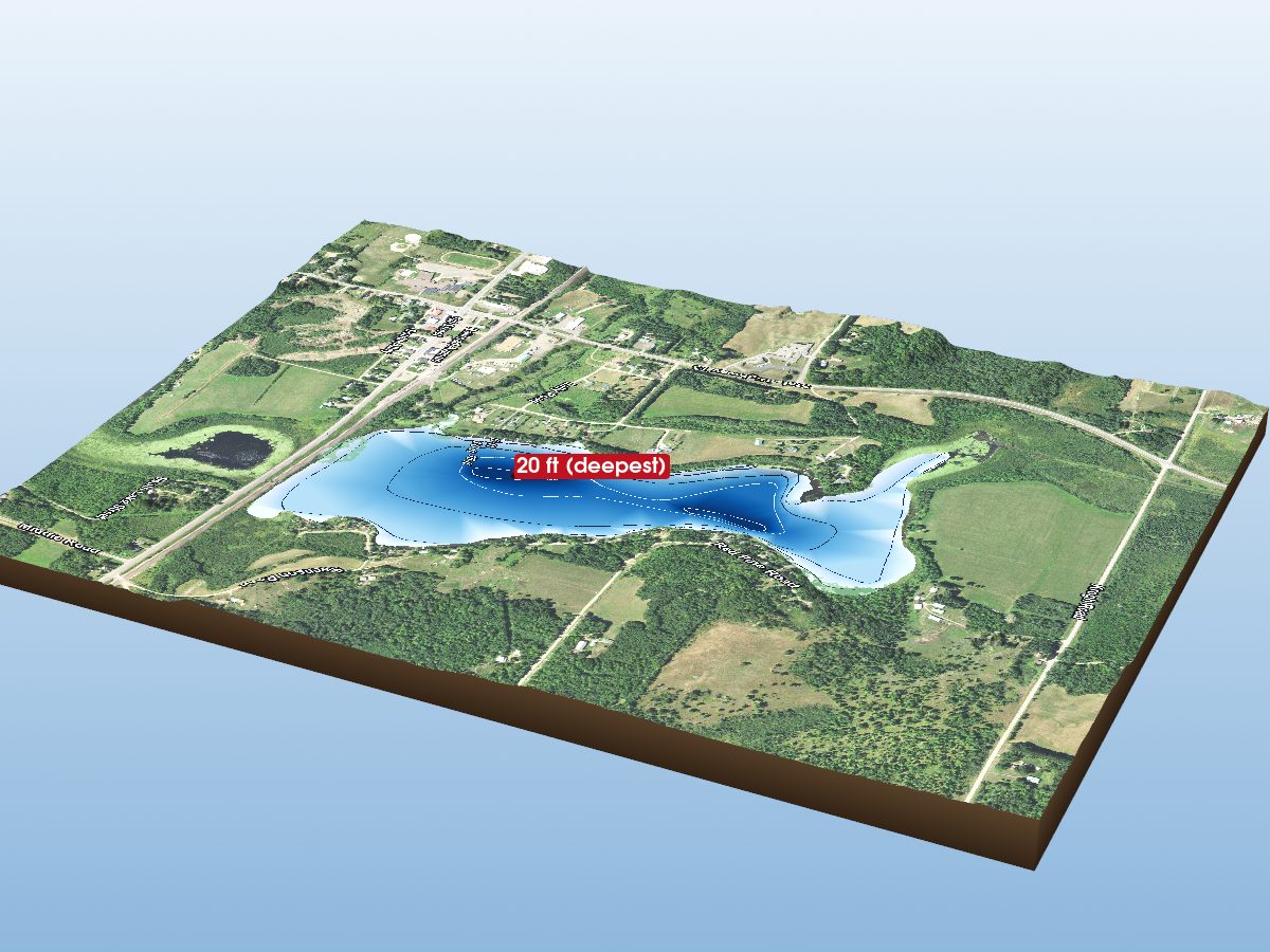 Depth map of Upper (North) Island Lake