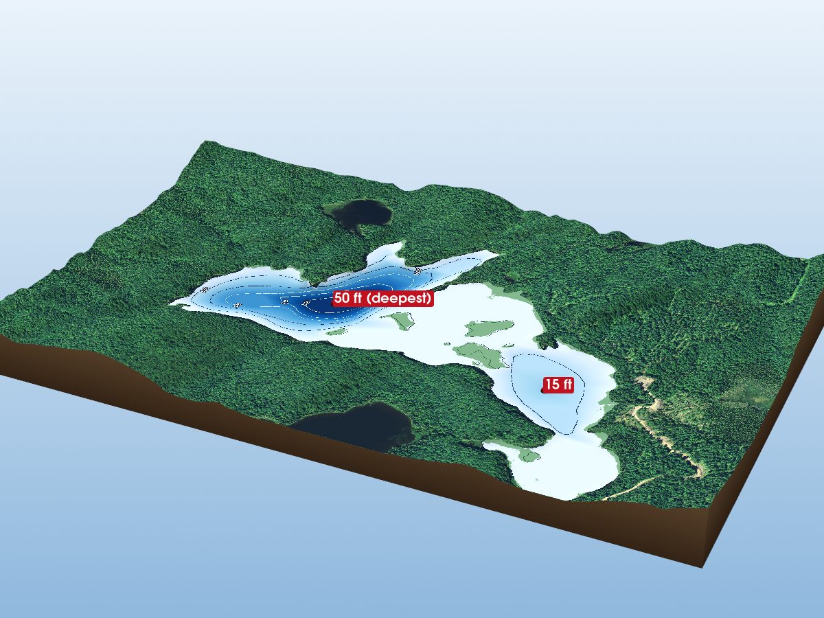 Depth map of Upper Pancake Lake
