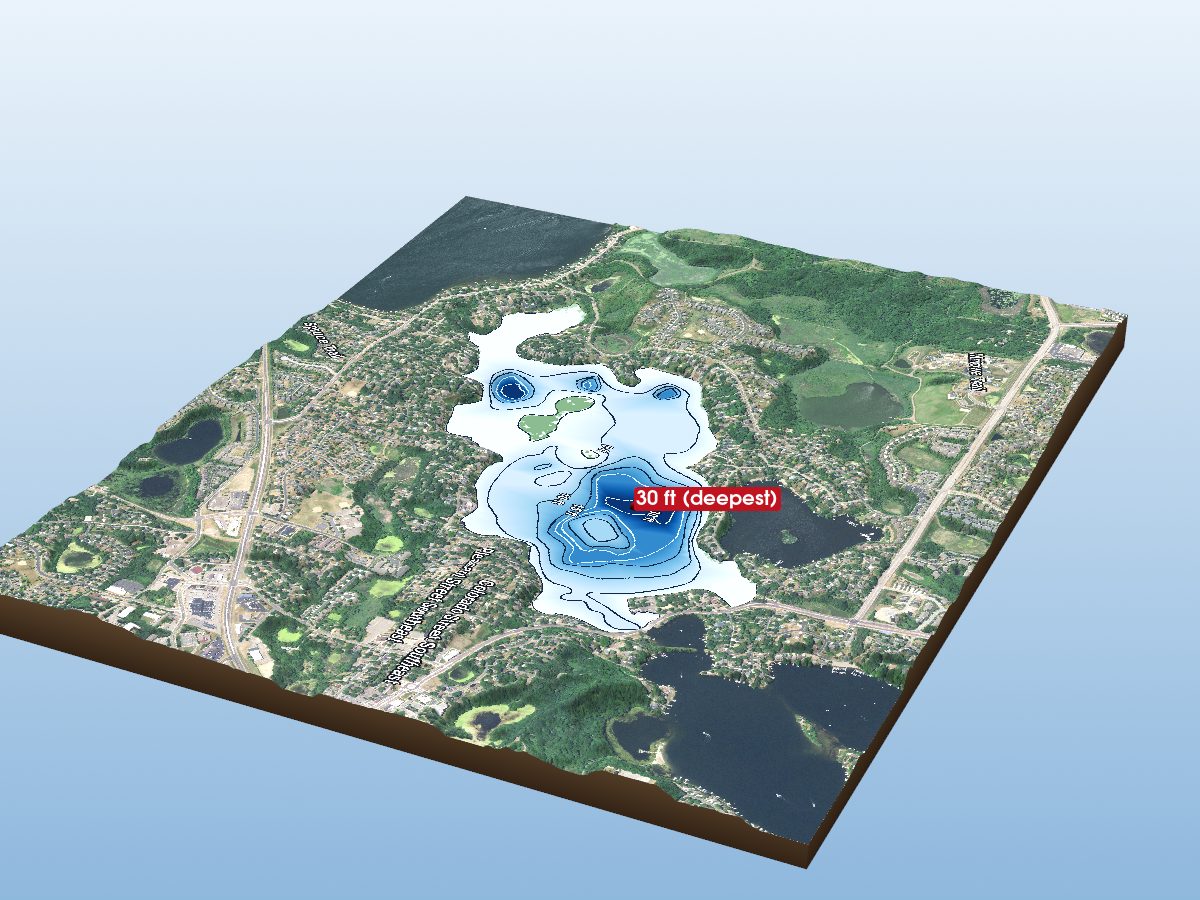 Depth map of Upper Prior Lake