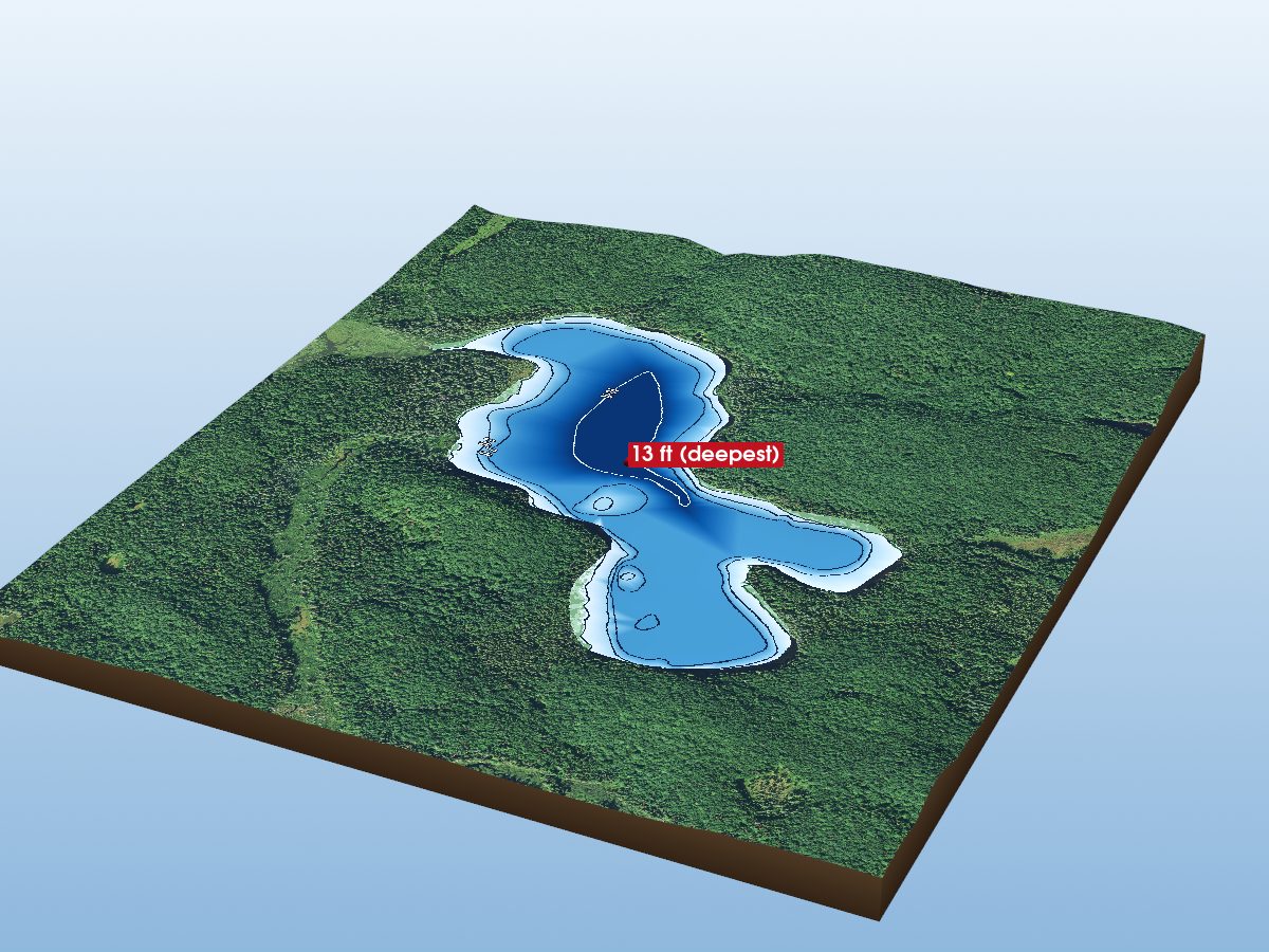Depth map of Upper Redstone Lake