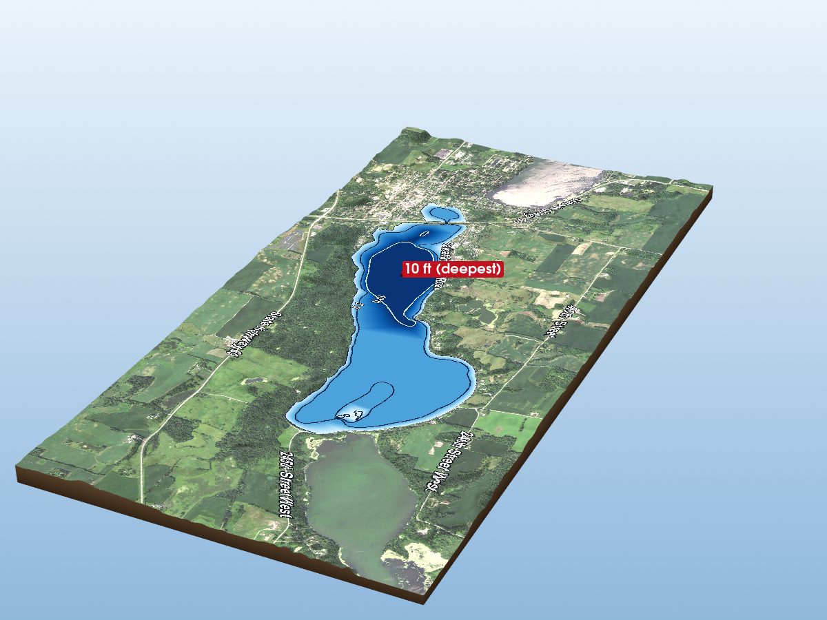 Depth map of Upper Sakatah Lake