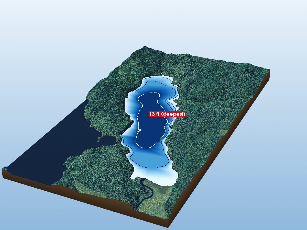 Depth map of Upper Slate Lake