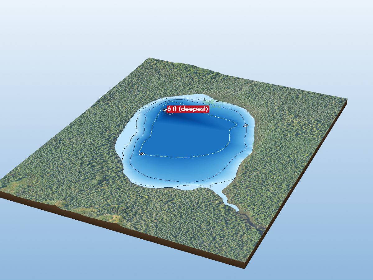 Depth map of Upper Tomahawk Lake