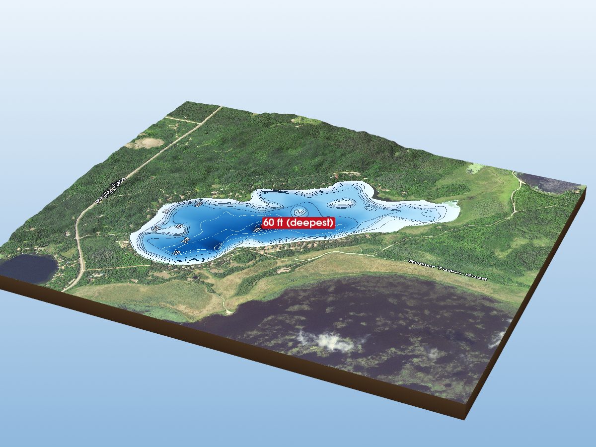 Depth map of Upper Trelipe Lake
