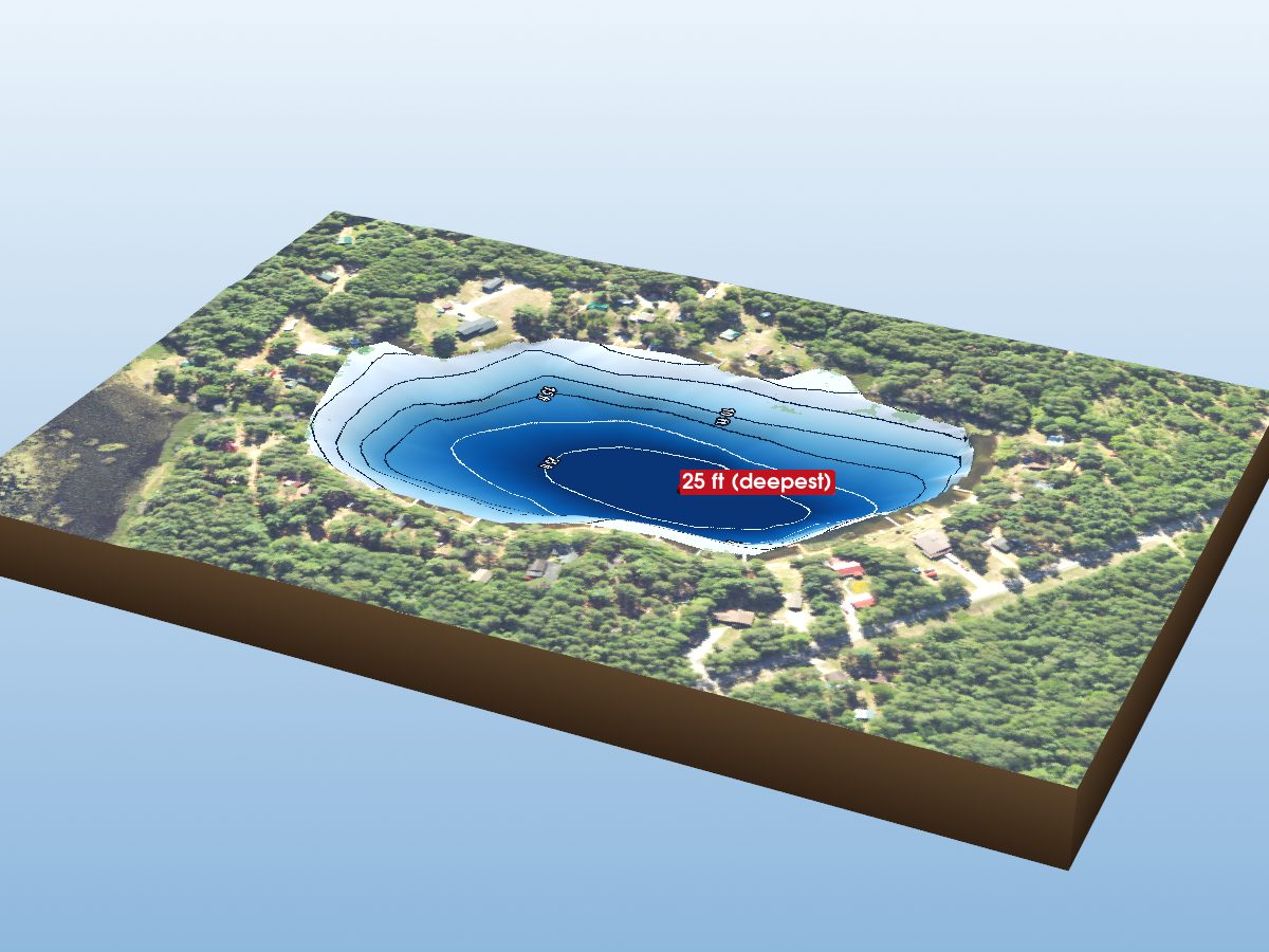 Depth map of Upper Twin Lake