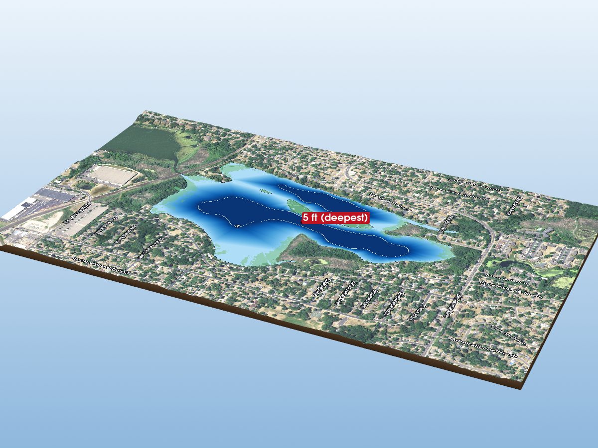 Depth map of Upper Twin Lake