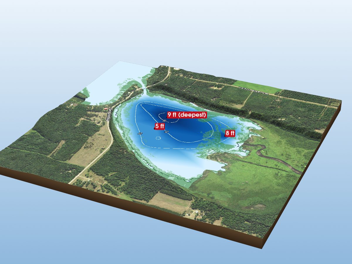 Depth map of Upper Twin Lake