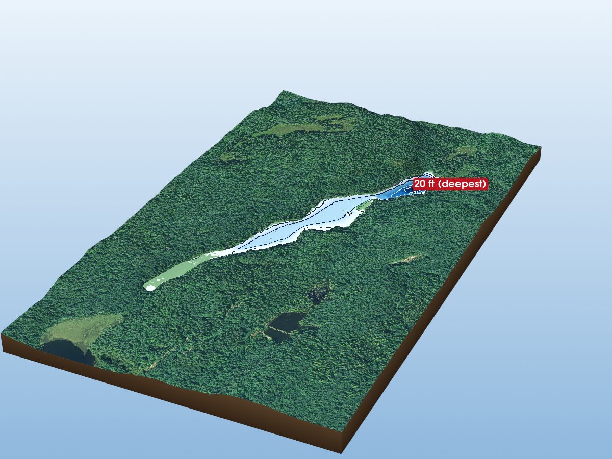 Depth map of Urquhart Lake