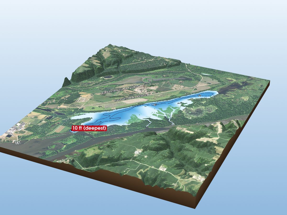 Depth map of U.S. Lock & Dam #3 Lake
