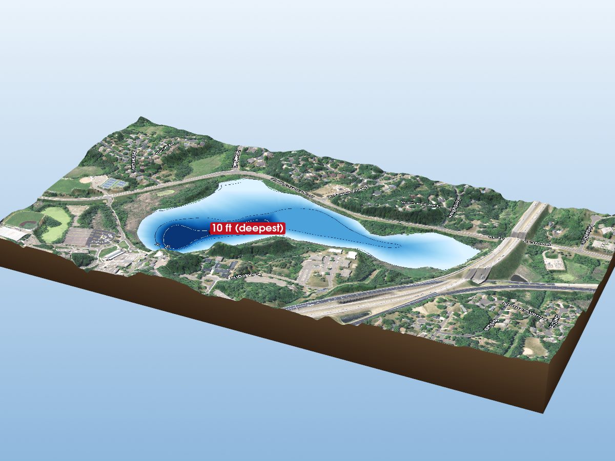 Depth map of Valentine Lake