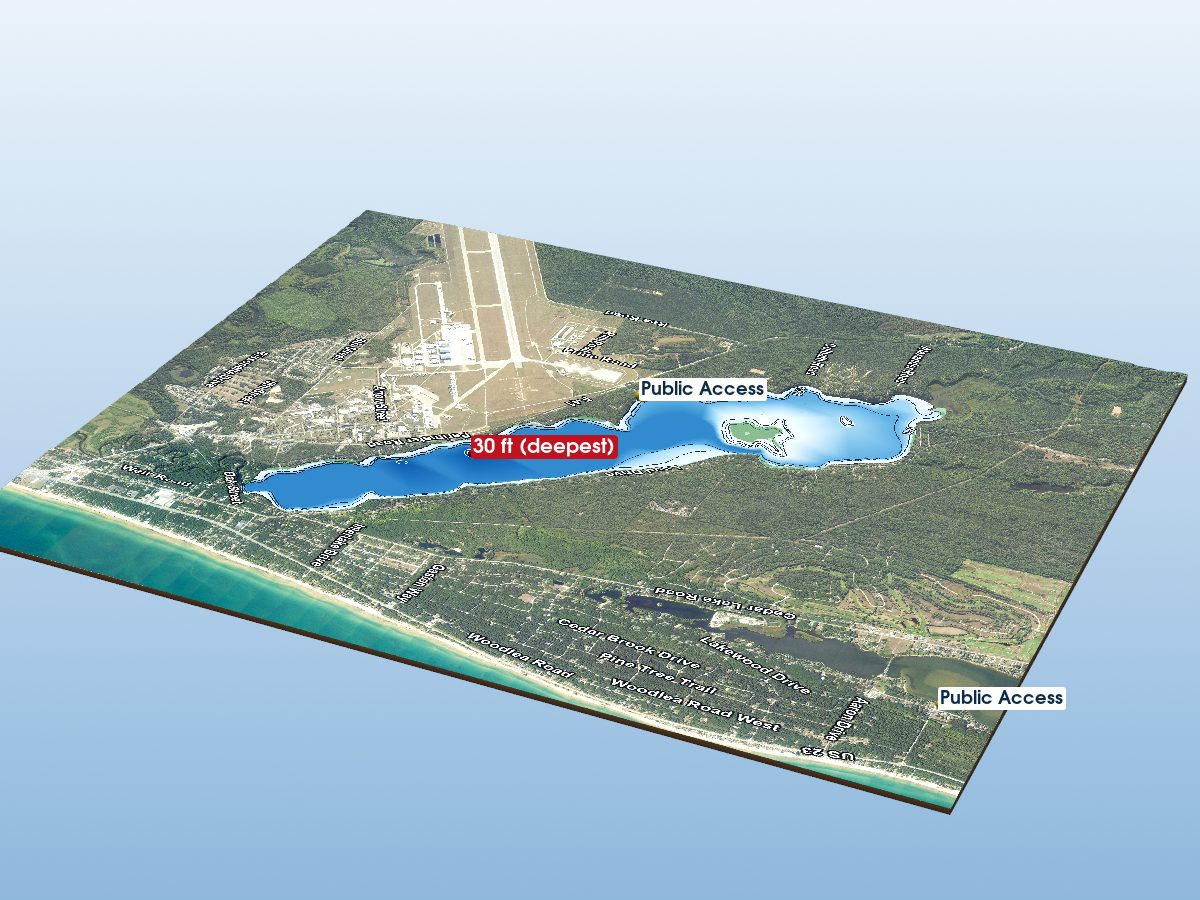 Depth map of Van Etten Lake