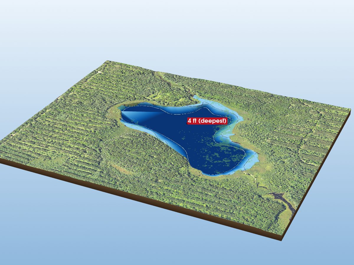 Depth map of Van Winkle Lake