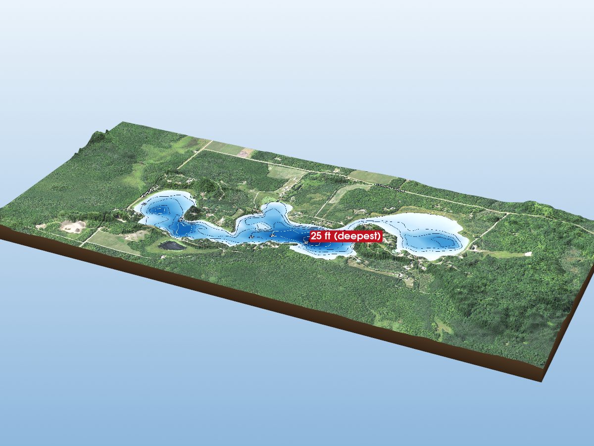 Depth map of Vanduse Lake