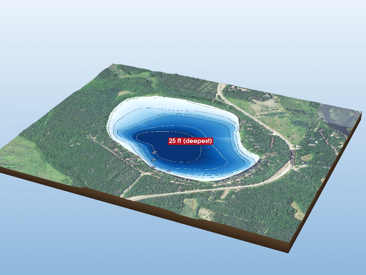 Depth map of Velvet Lake