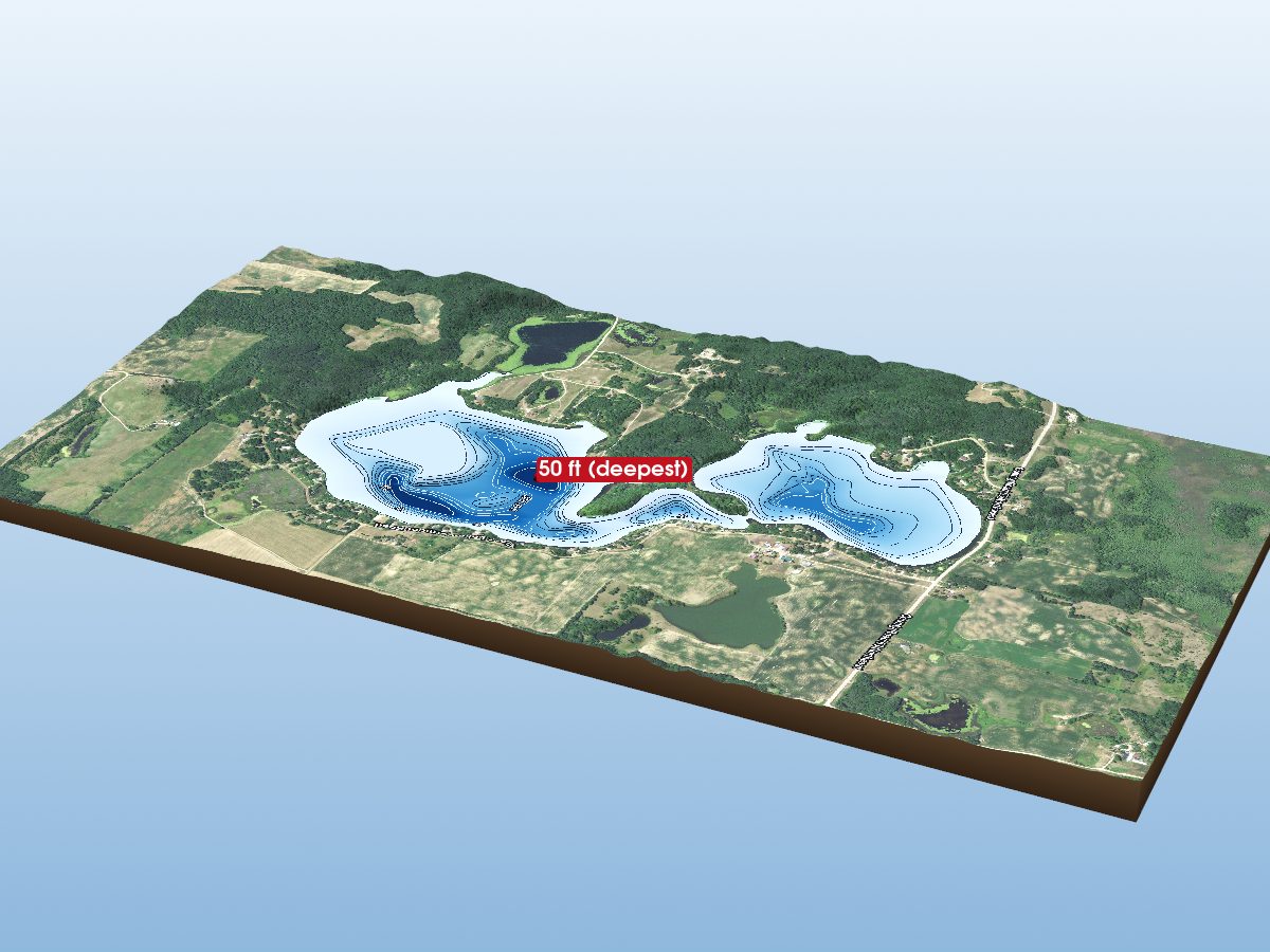 Depth map of Vermont Lake