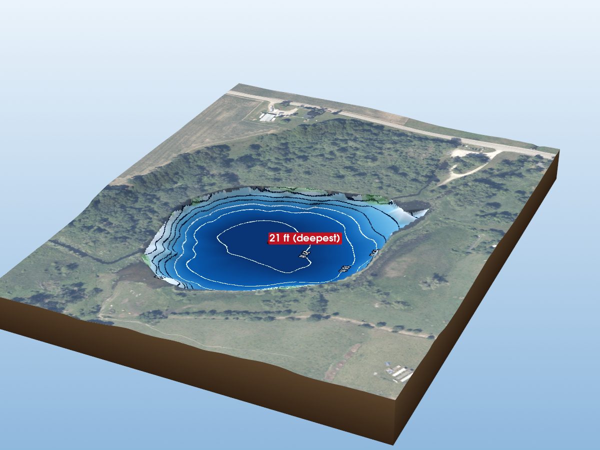 Depth map of Village Lake