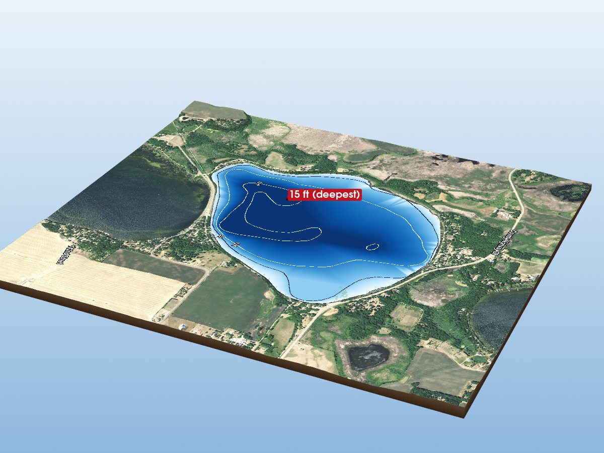 3D depth map of Villard Lake