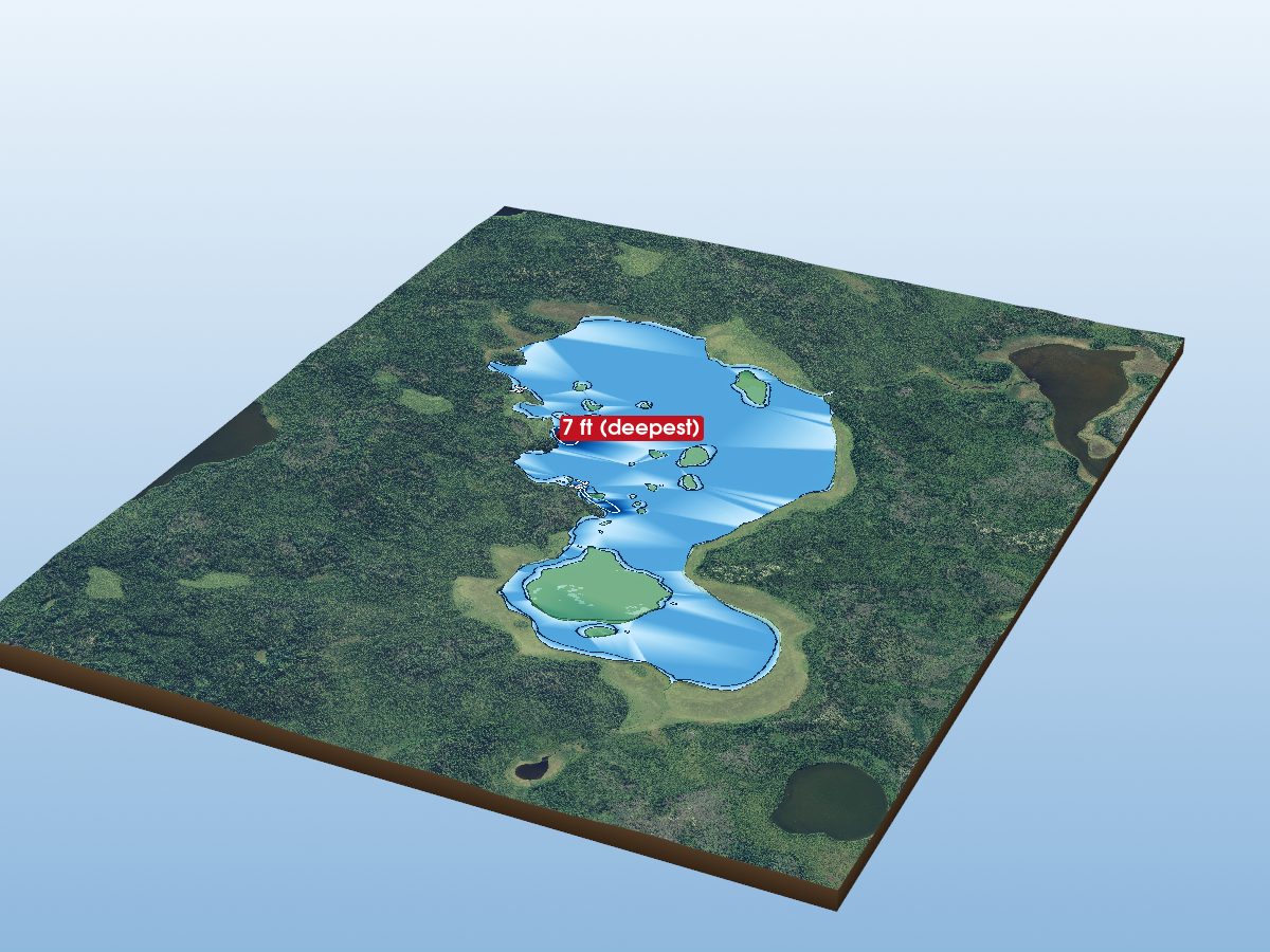 Depth map of Volks Lake