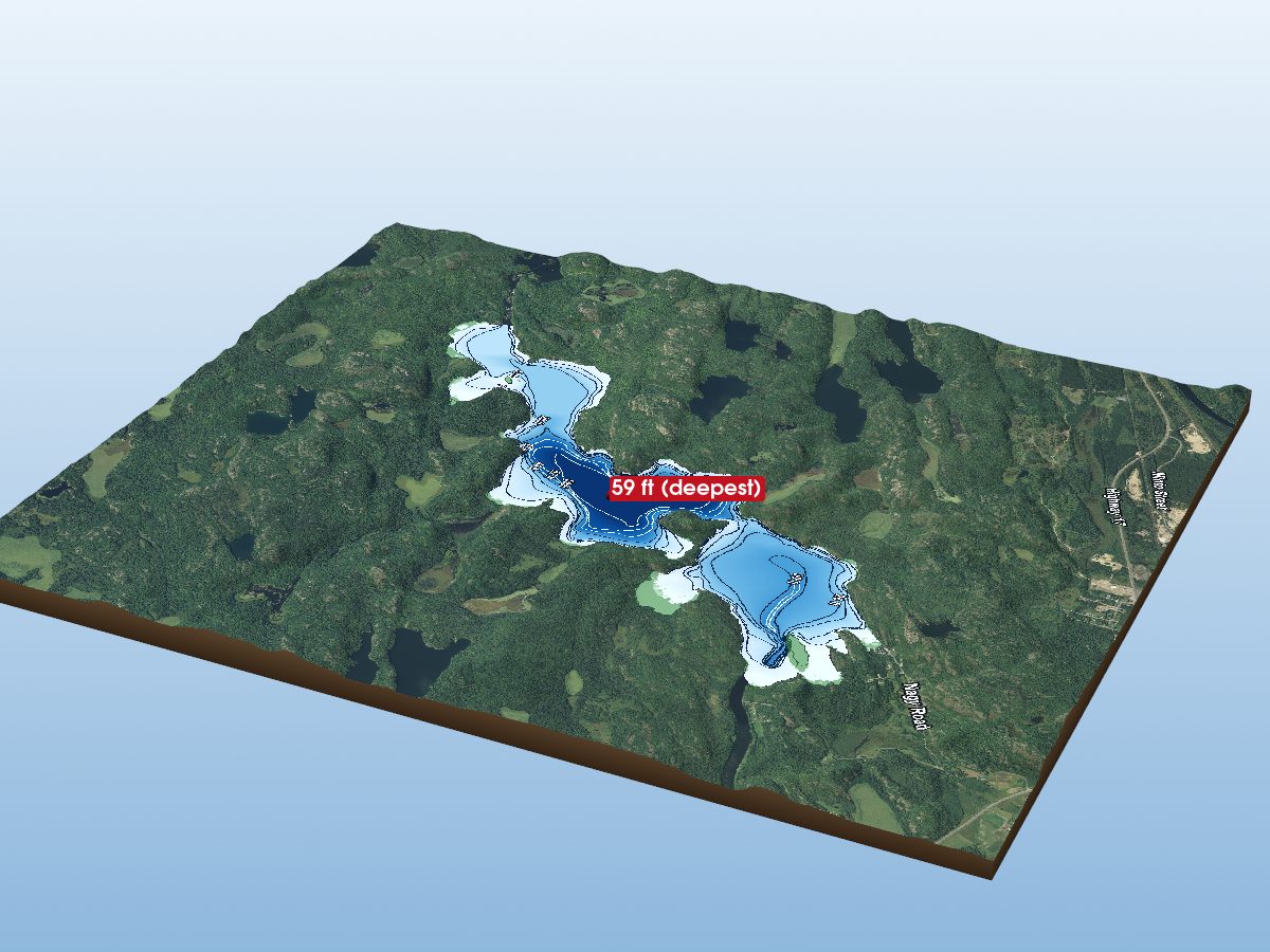 Depth map of Wabagishik Lake
