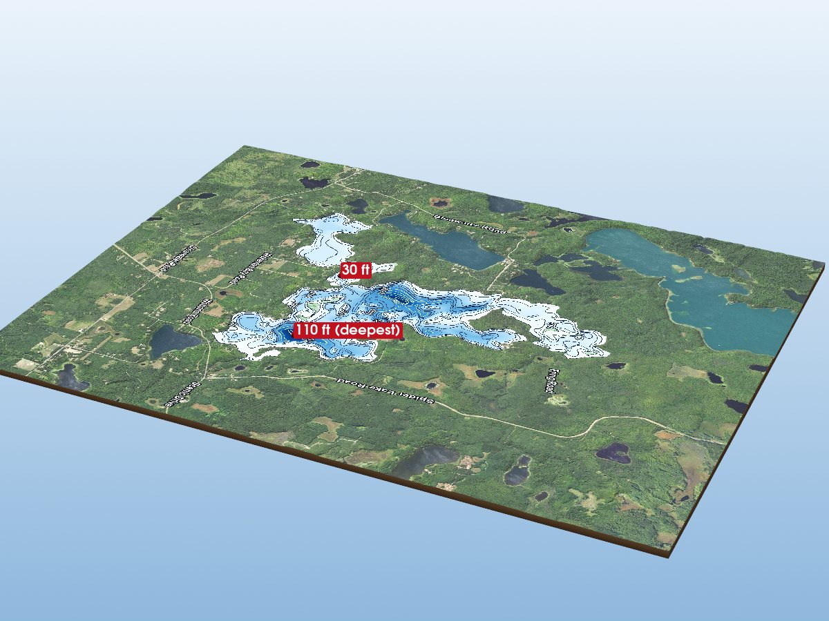 Depth map of Wabana Lake