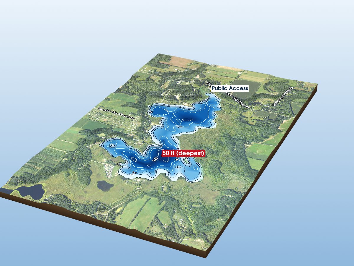 Depth map of Wabasis Lake