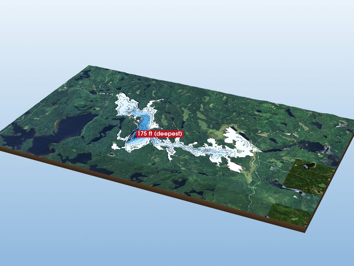 Depth map of Wabatongushi Lake