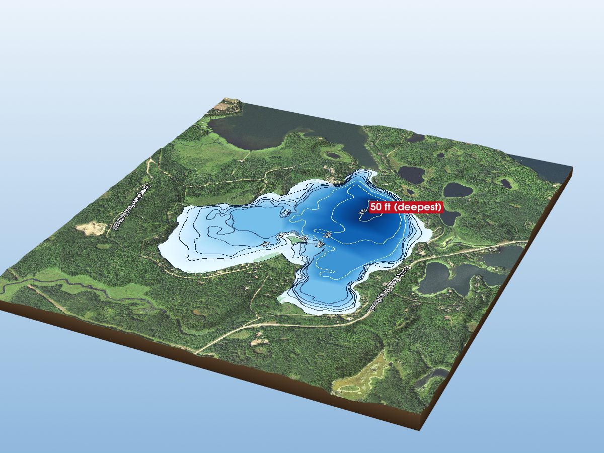 Depth map of Wabedo Lake (North East Bay)