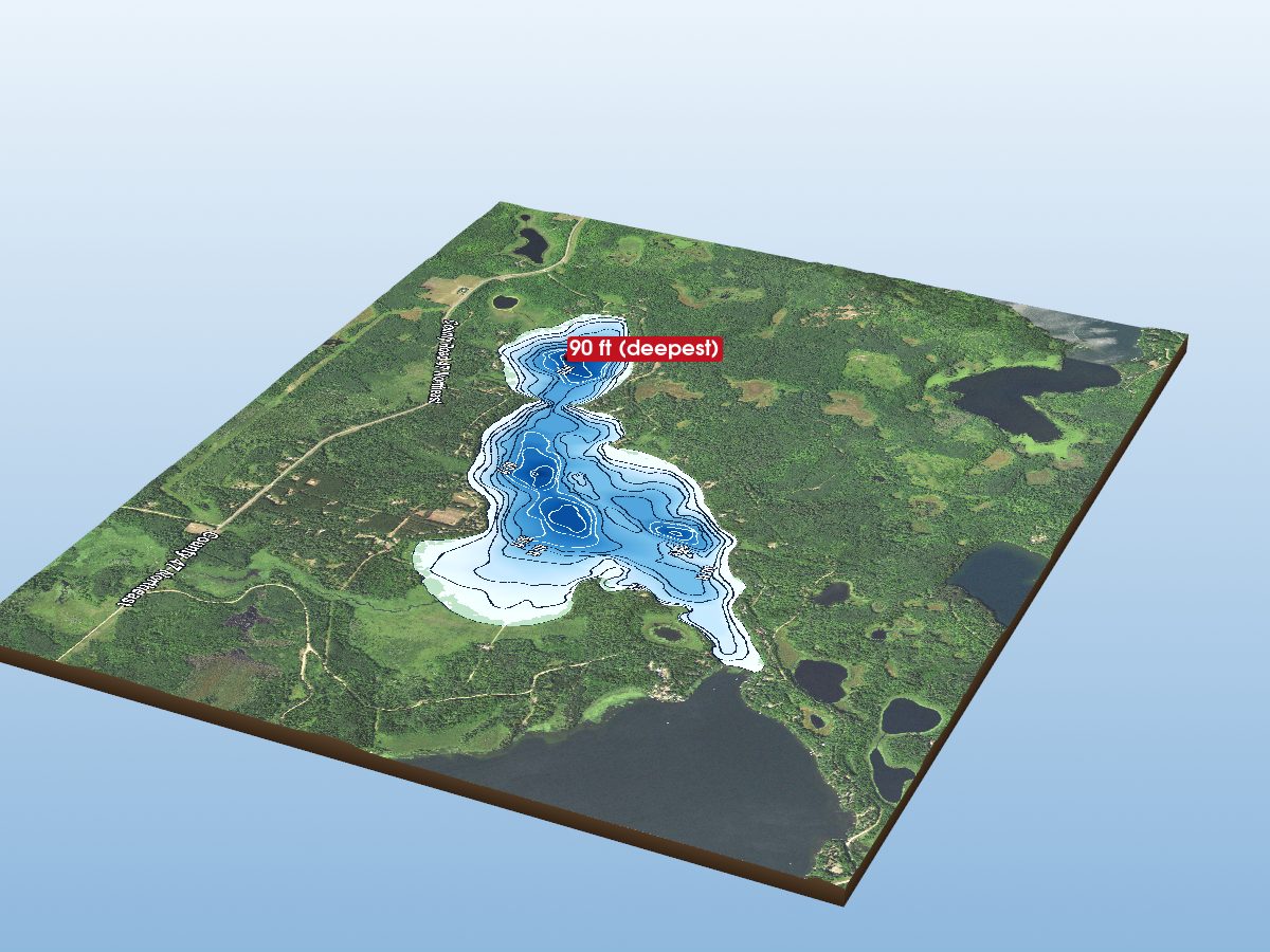 Depth map of Wabedo Lake (South West Bay)