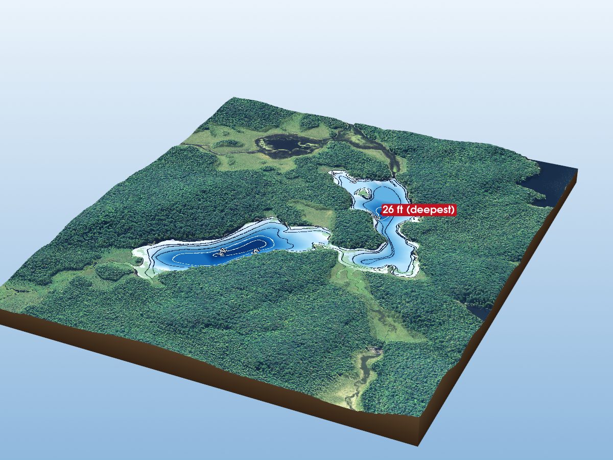 Depth map of Wabigoon Lake